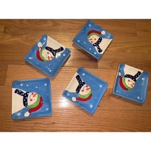 Snowmen ceramic coasters ☃️